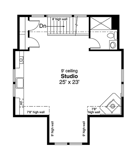 Garage Plan 41330 - 2 Car Garage Second Level Plan