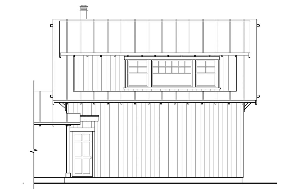 Country Rear Elevation of Plan 41330