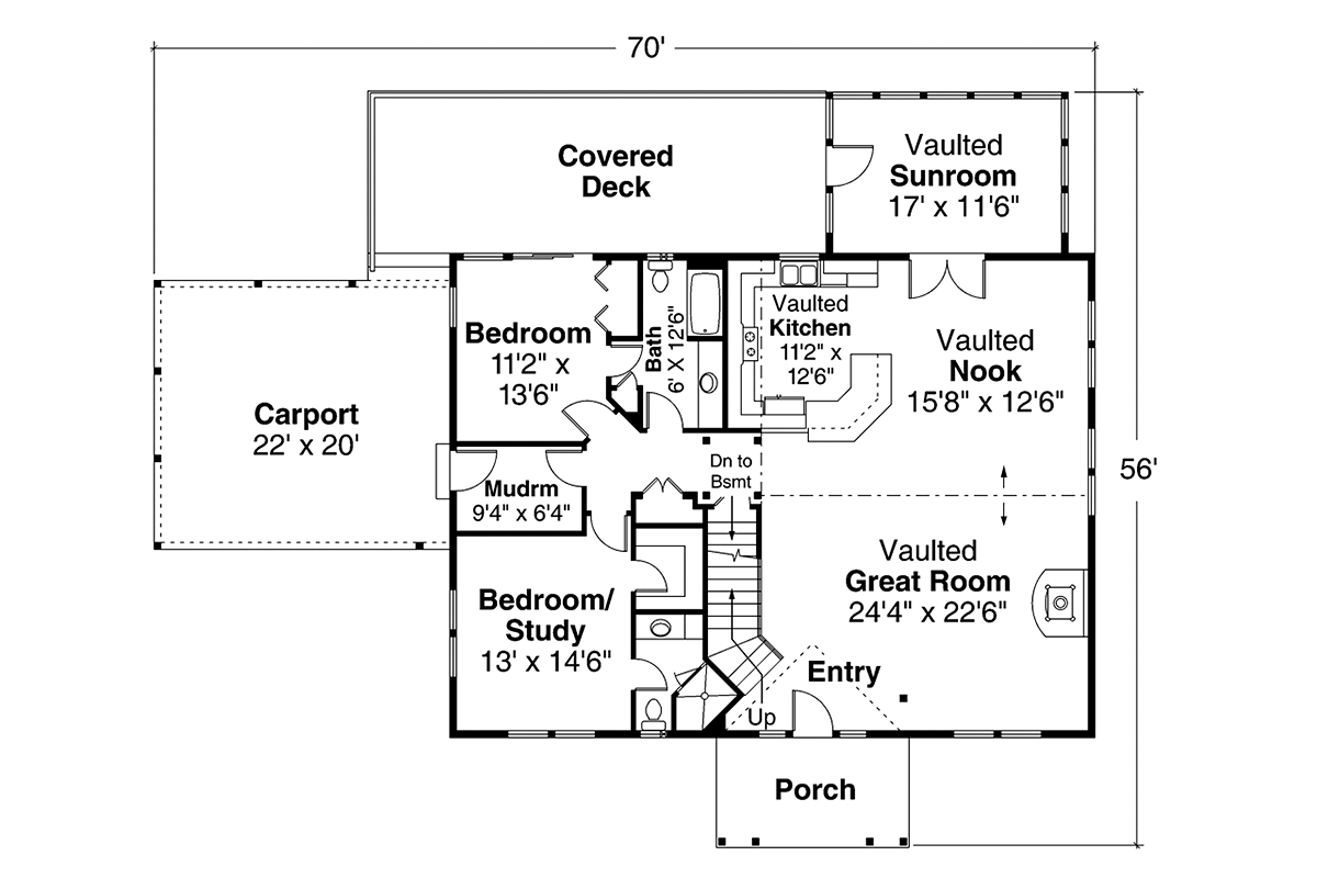 Cottage Florida Level One of Plan 41333