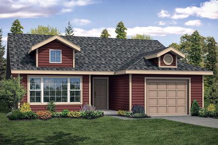 Cottage Country Ranch Elevation of Plan 41334