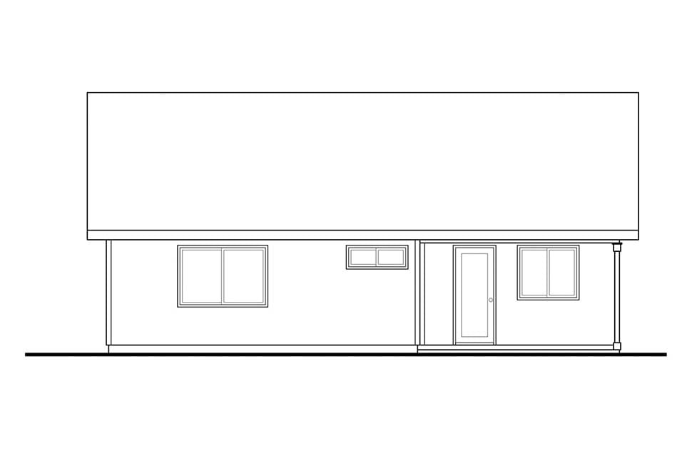 Cottage Country Ranch Rear Elevation of Plan 41334