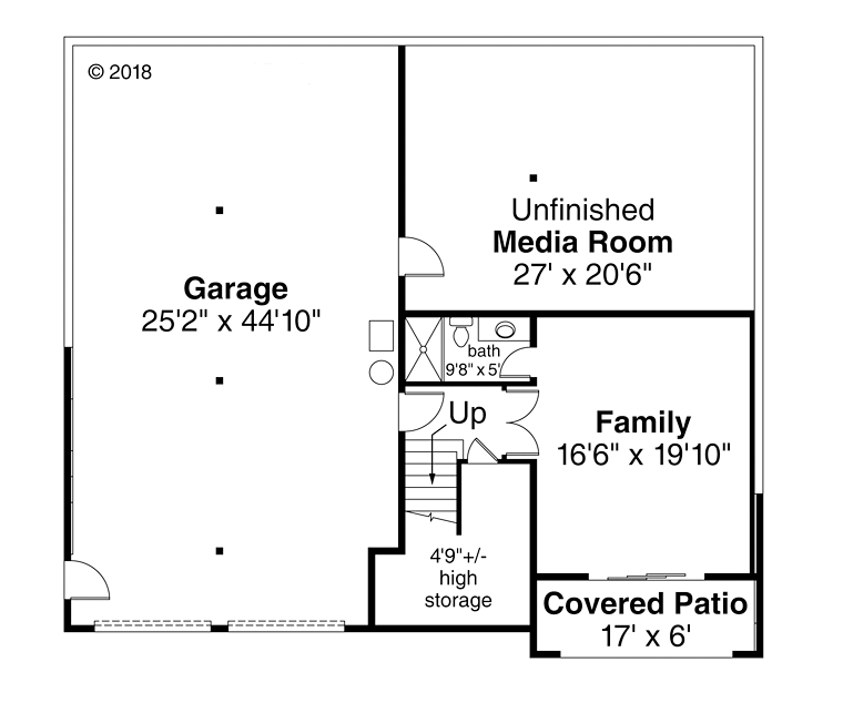 Contemporary Prairie Style Level Two of Plan 41335