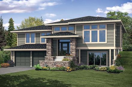 Contemporary Prairie Style Elevation of Plan 41335