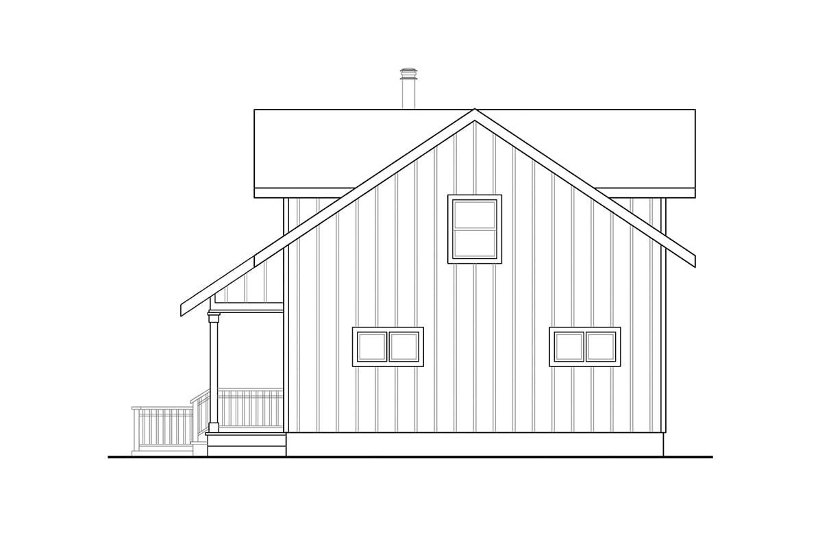 A-Frame Rear Elevation of Plan 41336