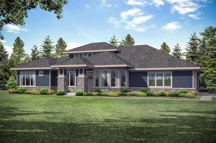 Prairie Style Traditional Elevation of Plan 41337