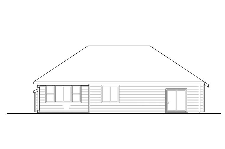 Ranch Traditional Rear Elevation of Plan 41340