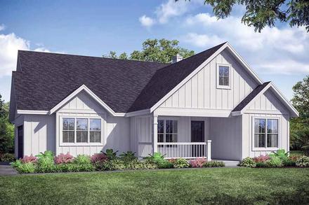 Country Farmhouse Ranch Elevation of Plan 41341