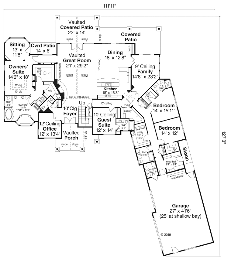 Craftsman Ranch Level One of Plan 41342