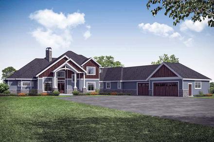 Craftsman Ranch Elevation of Plan 41342