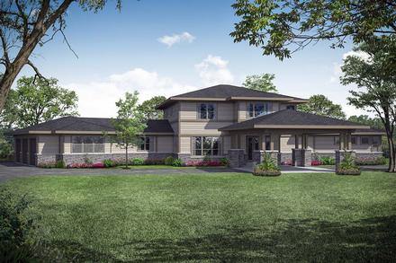 Contemporary Prairie Style Elevation of Plan 41343