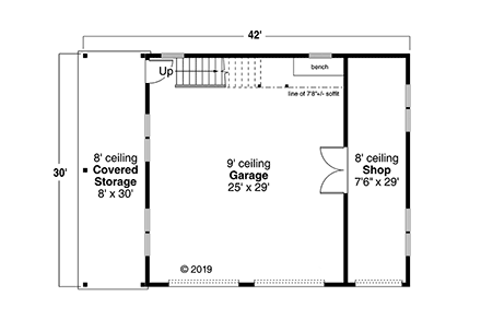 Garage Plan 41349 - 2 Car Garage First Level Plan