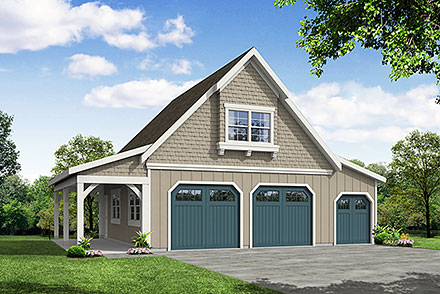 Country Craftsman Farmhouse Elevation of Plan 41349