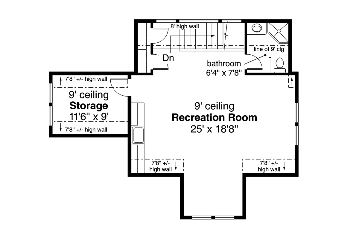 Cottage Craftsman Level Two of Plan 41350