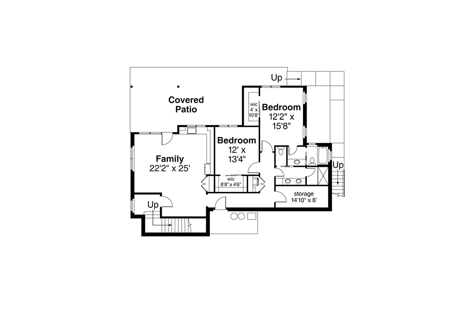 Contemporary Prairie Style Lower Level of Plan 41352