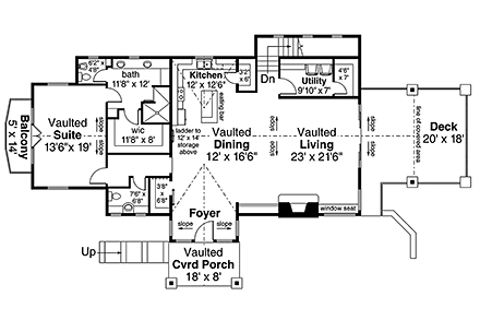 House Plan 41353 First Level Plan