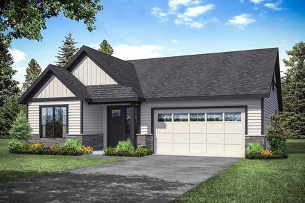 Ranch Traditional Elevation of Plan 41354