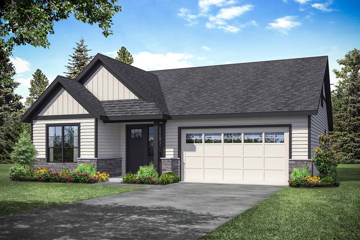 Ranch, Traditional Plan with 2262 Sq. Ft., 3 Bedrooms, 3 Bathrooms, 2 Car Garage Elevation