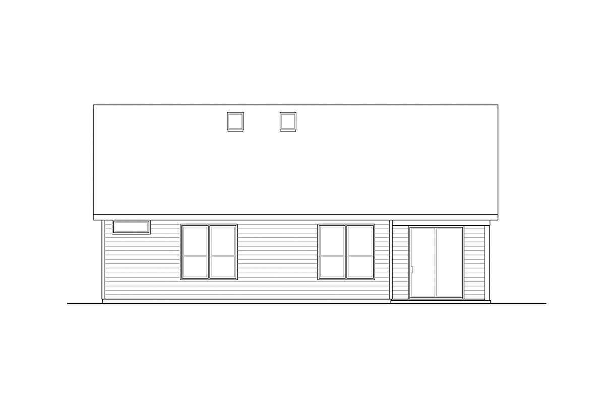 Ranch Traditional Rear Elevation of Plan 41354