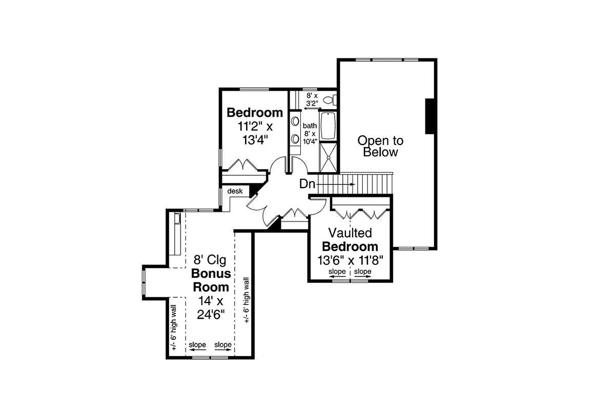 Country Craftsman Farmhouse Level Two of Plan 41355