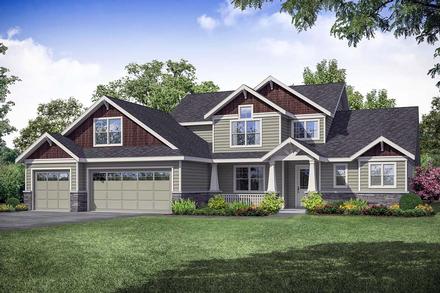 Country Craftsman Farmhouse Elevation of Plan 41355