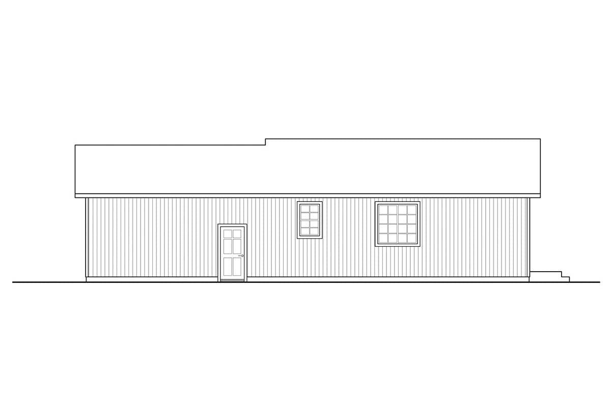 Cottage Country Ranch Rear Elevation of Plan 41357