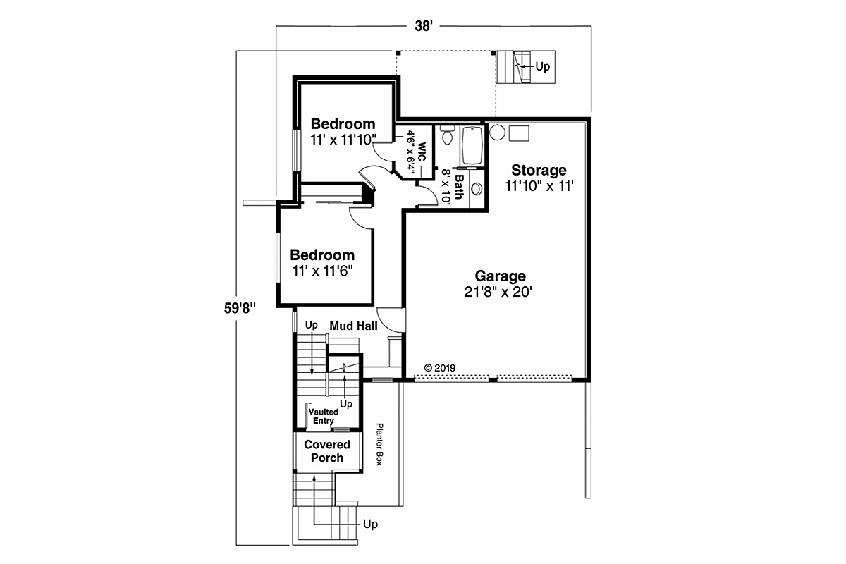 Contemporary Modern Narrow Lot Level One of Plan 41359