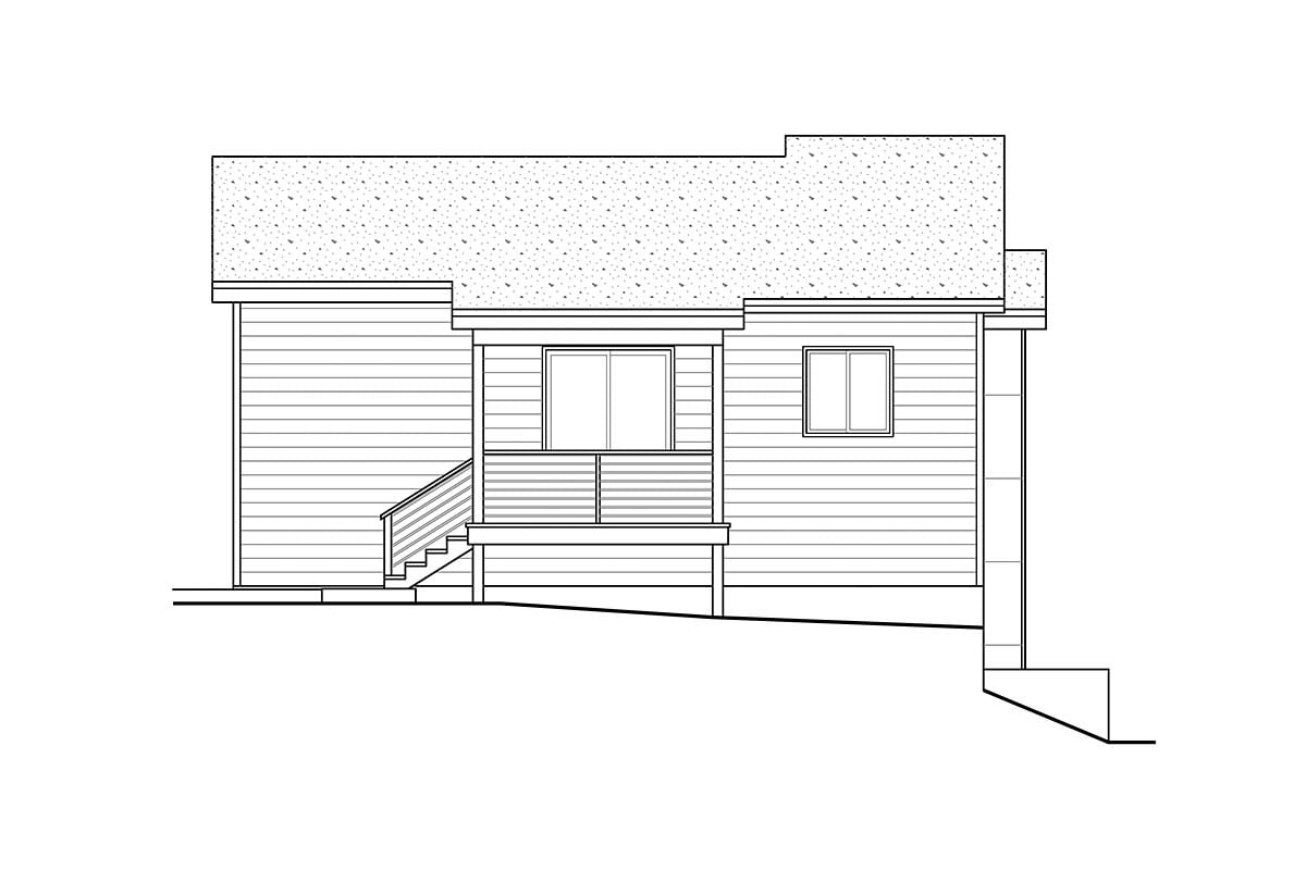 Contemporary Modern Narrow Lot Rear Elevation of Plan 41359