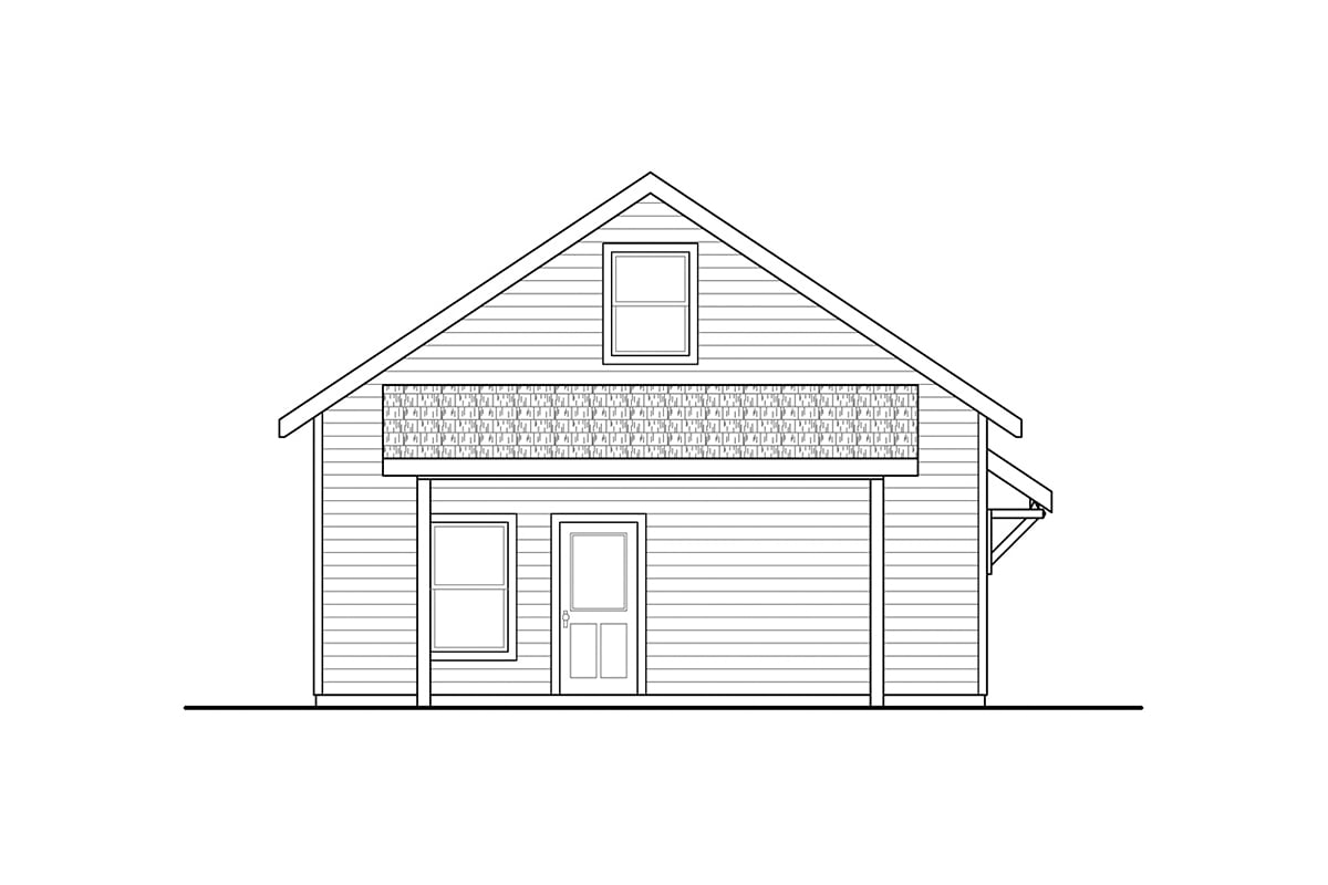Country Craftsman Rear Elevation of Plan 41367