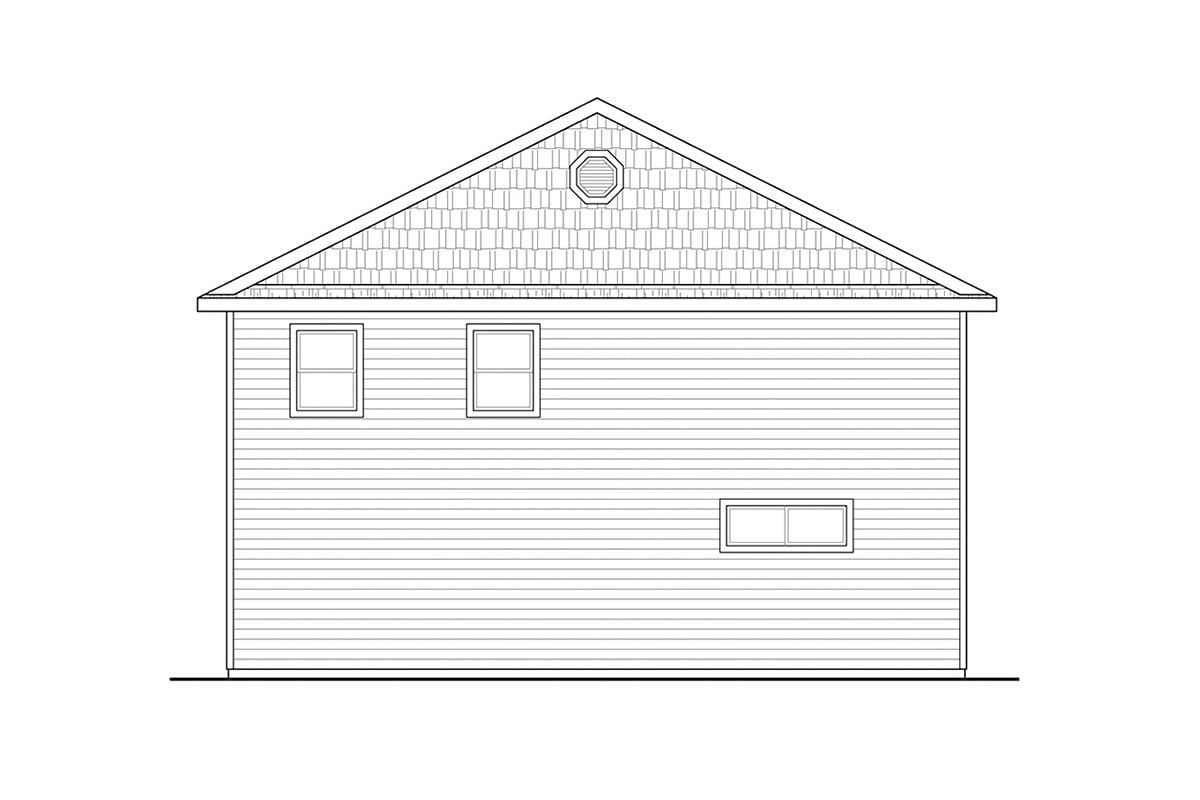 Country Ranch Traditional Rear Elevation of Plan 41371