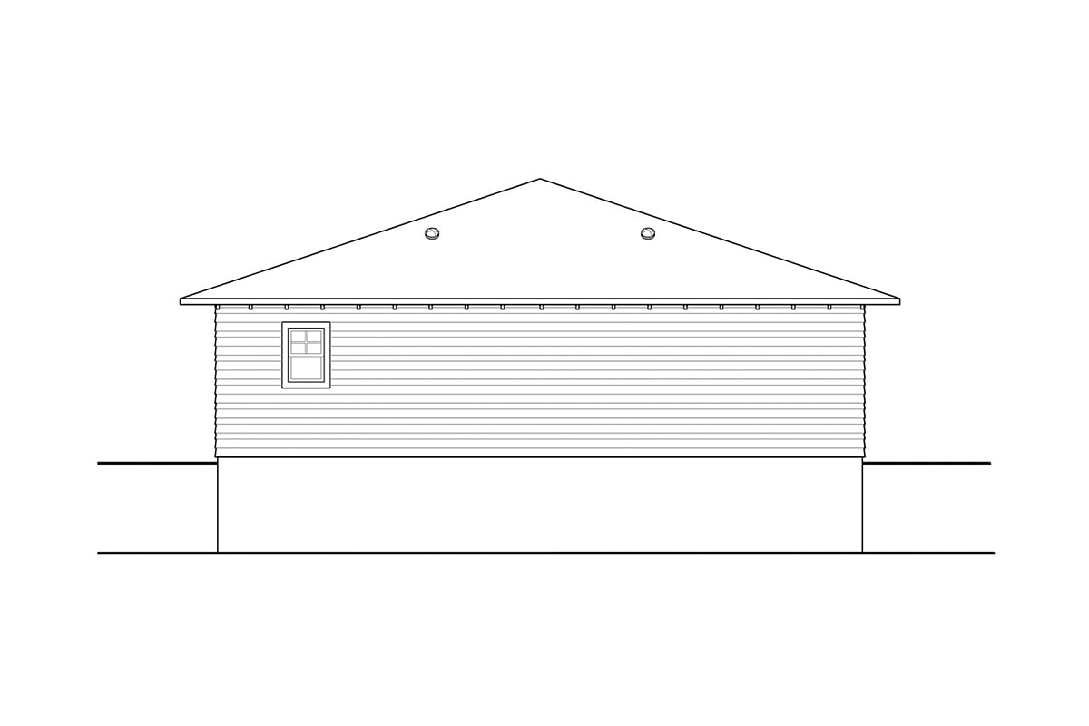 Craftsman Prairie Style Traditional Rear Elevation of Plan 41374