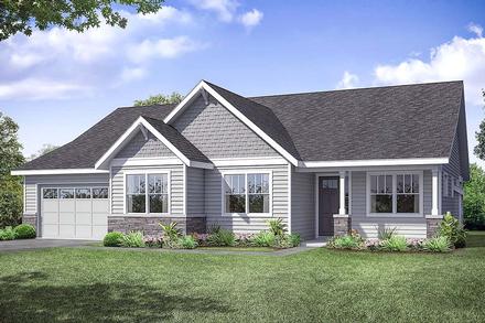 Country Ranch Traditional Elevation of Plan 41375