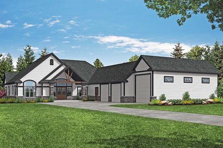 Country Craftsman Ranch Elevation of Plan 41377