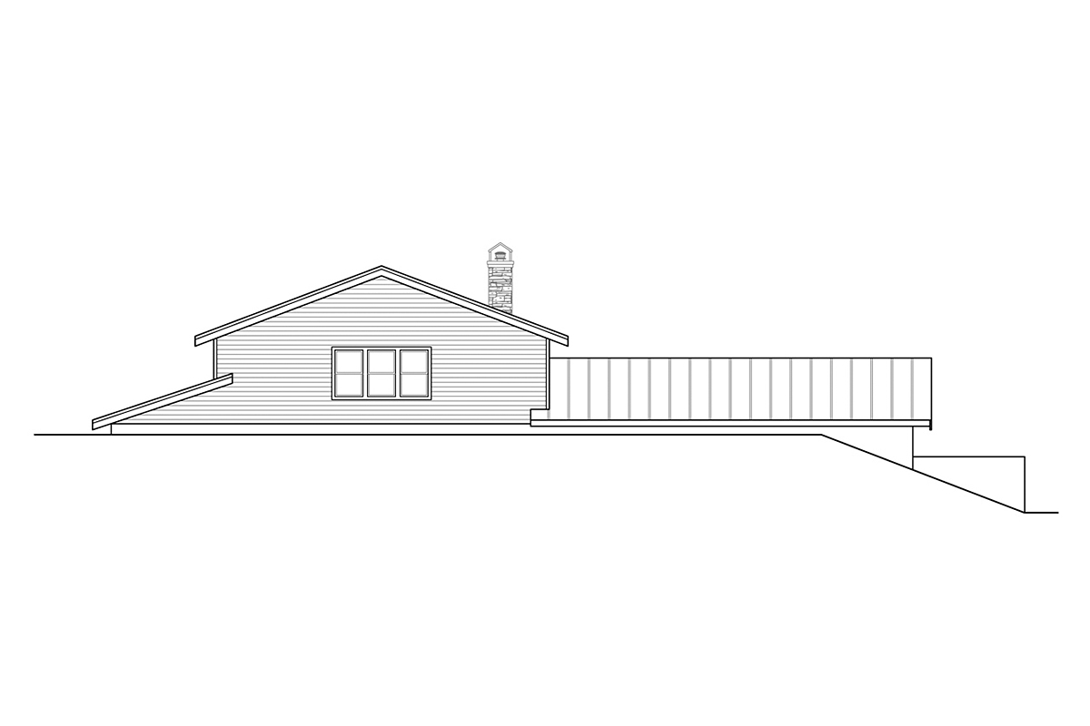 A-Frame Country Rear Elevation of Plan 41378