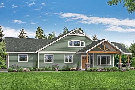 Country Craftsman Ranch Elevation of Plan 41379