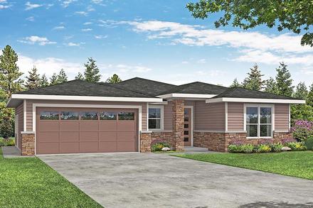 Contemporary Prairie Style Traditional Elevation of Plan 41382