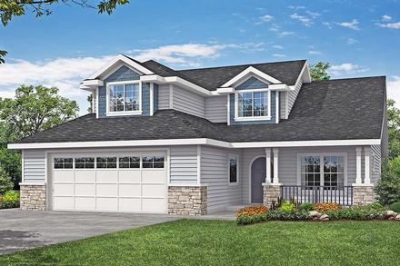Country Craftsman Traditional Elevation of Plan 41384