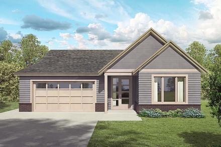 Contemporary Country Ranch Elevation of Plan 41385