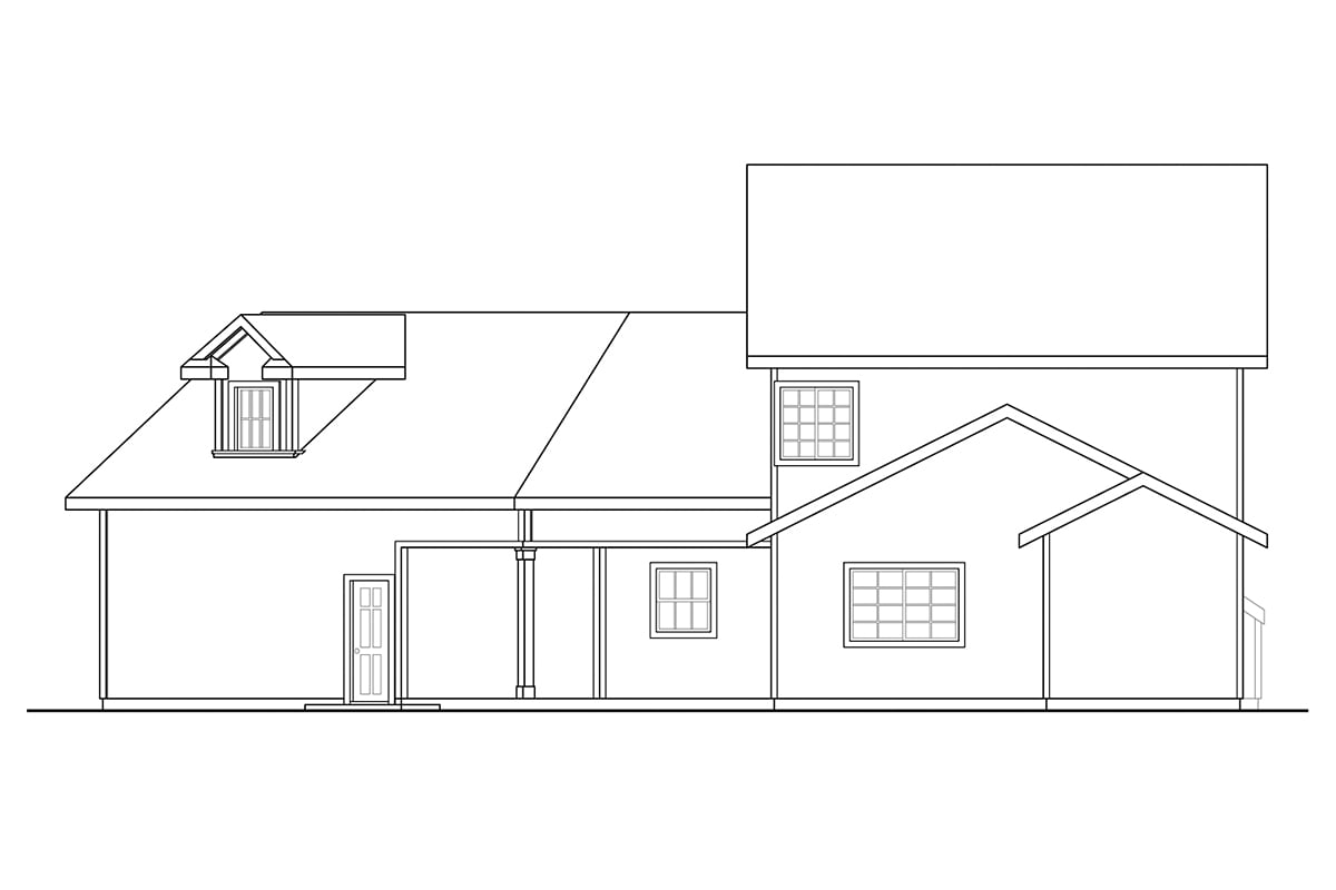 Country Traditional Rear Elevation of Plan 41393