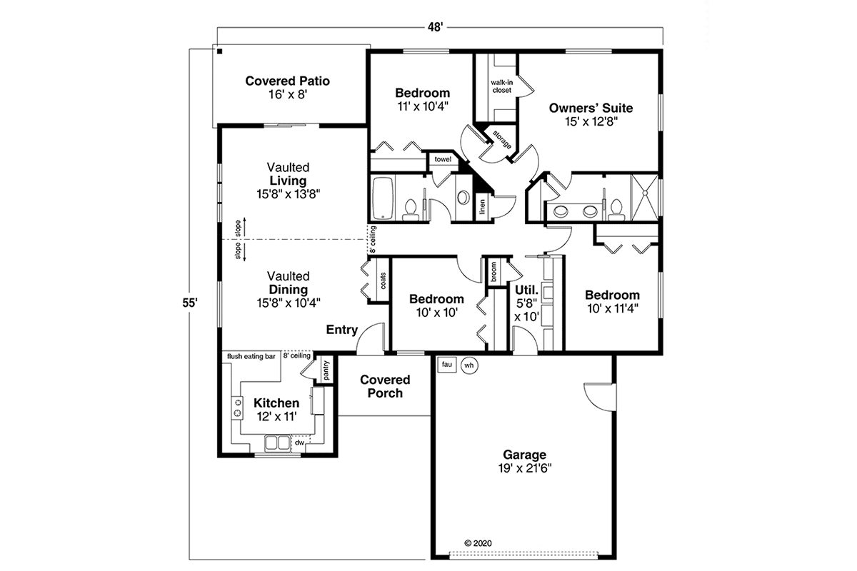 Craftsman Ranch Level One of Plan 41394