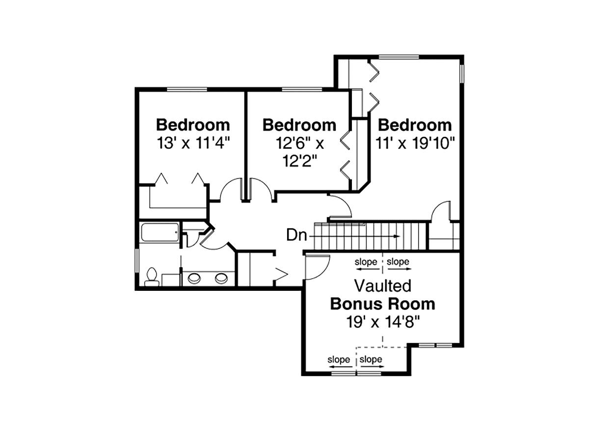 Country Craftsman Traditional Level Two of Plan 41395