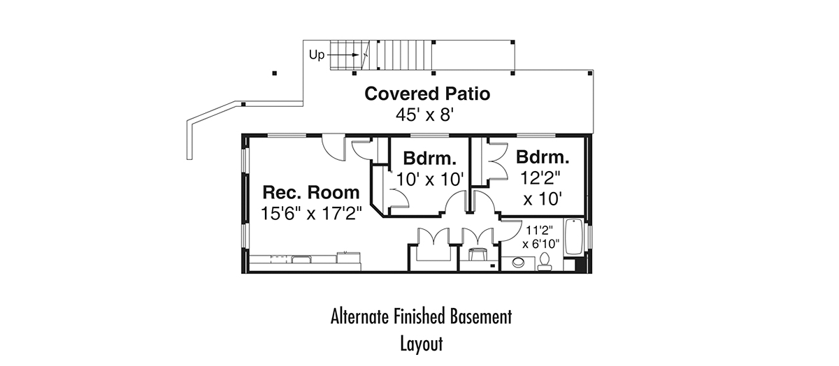 Craftsman European Traditional Lower Level of Plan 41398