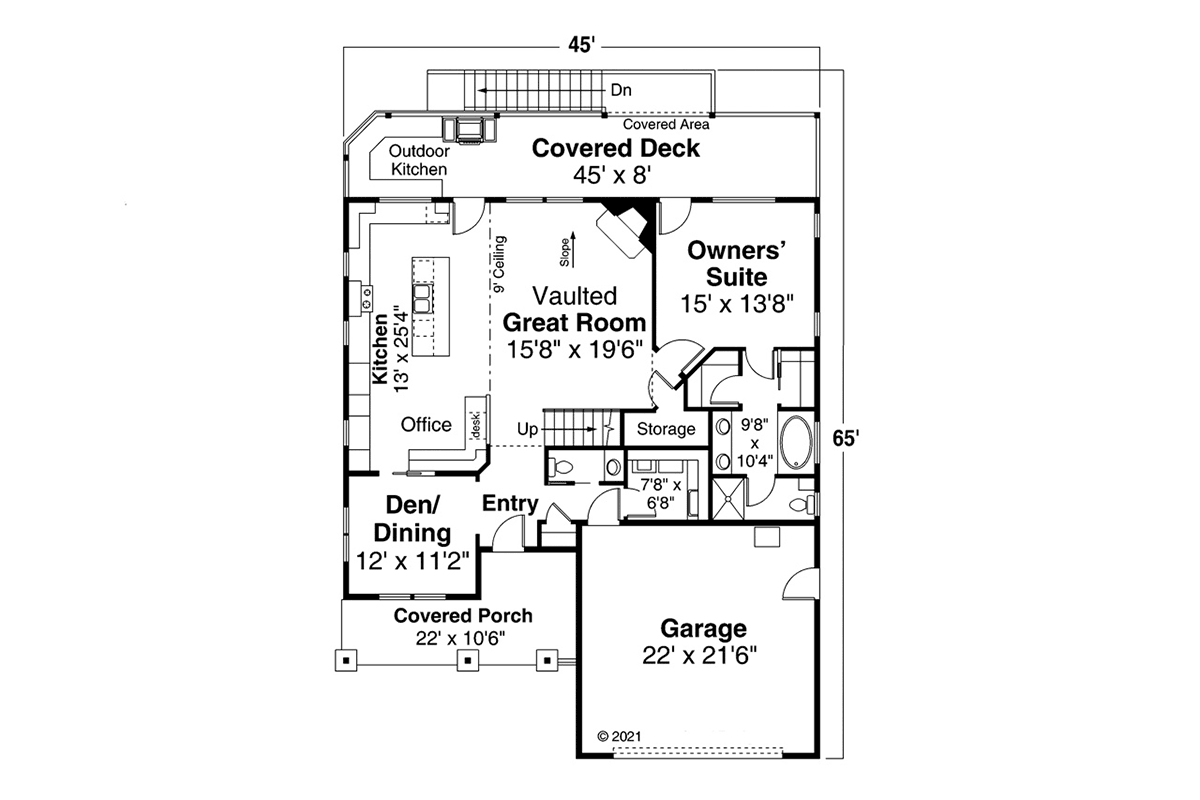 Craftsman European Traditional Level One of Plan 41398