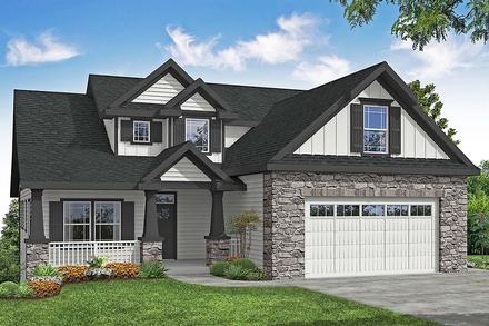 Craftsman European Traditional Elevation of Plan 41398