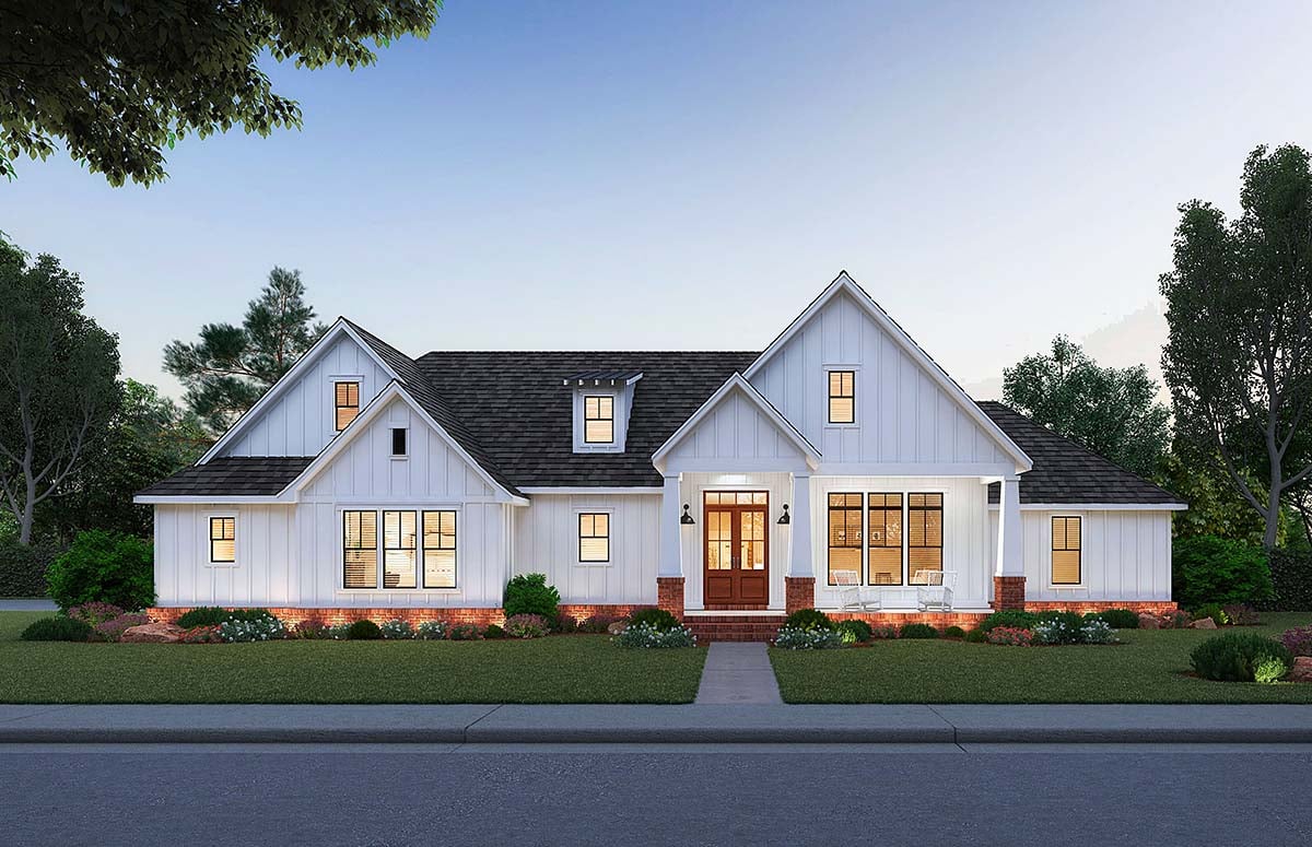 Country, Farmhouse, Traditional House Plan 41402 with 3 Beds, 3 Baths, 2 Car Garage Elevation