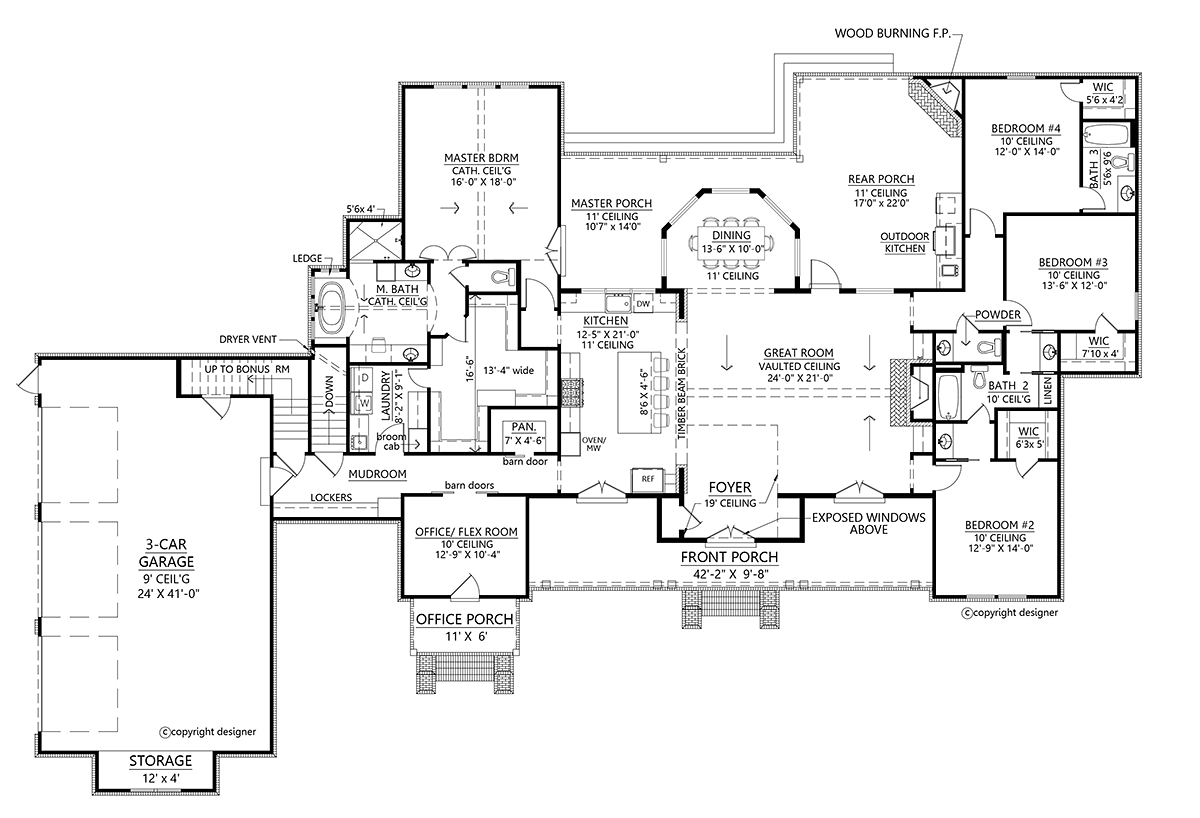 Country Farmhouse Alternate Level One of Plan 41405