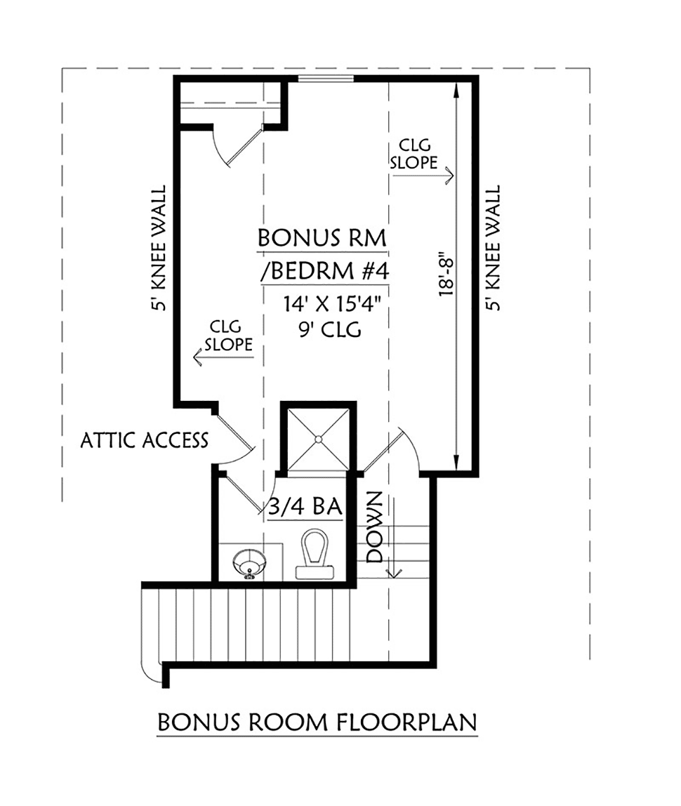 Country Farmhouse New American Style Southern Level Two of Plan 41409