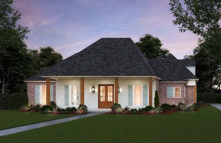 Acadian Colonial Country Traditional Elevation of Plan 41410
