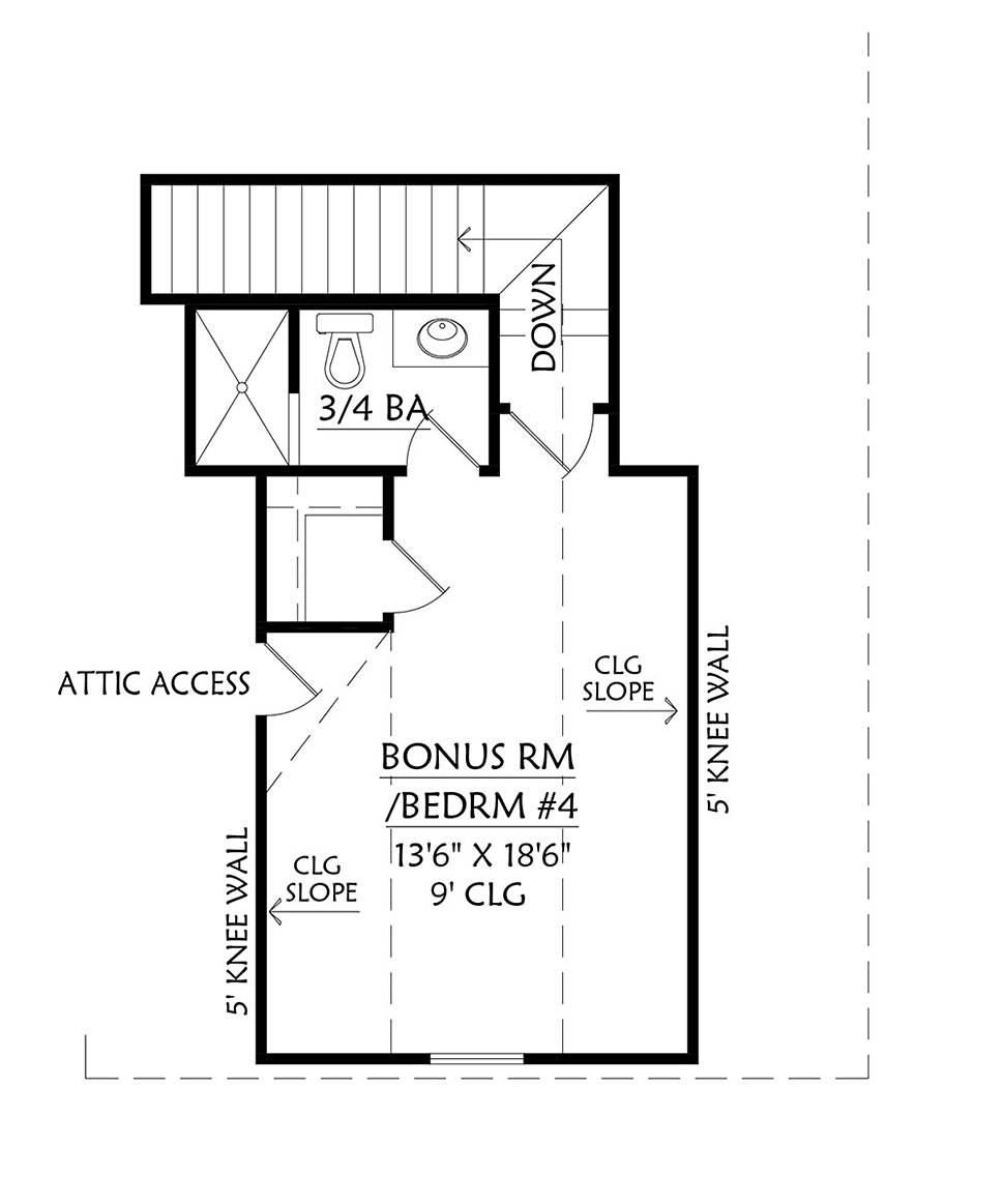 Cottage Country Craftsman Farmhouse New American Style Level Two of Plan 41413