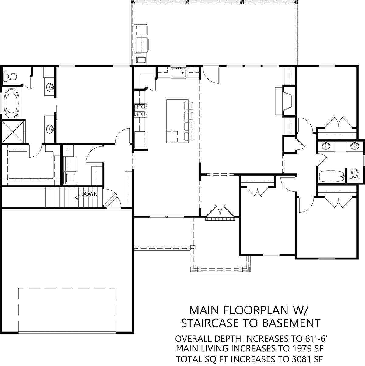 Craftsman Farmhouse Alternate Level One of Plan 41416