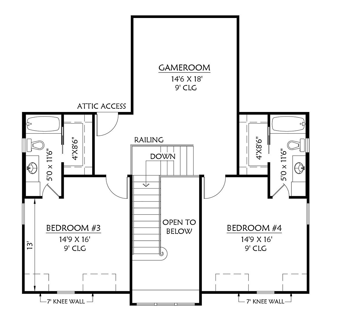 Country Farmhouse Level Two of Plan 41420